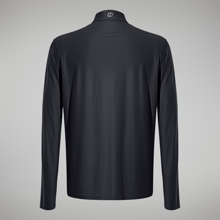 mens 247 tech tee long sleeve half zip - black berghaus