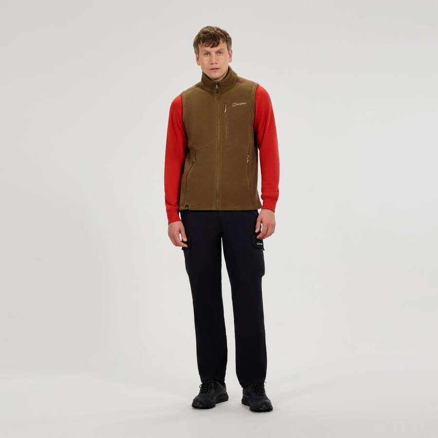 mens prism interactive polartec fleece gilet - brown berghaus