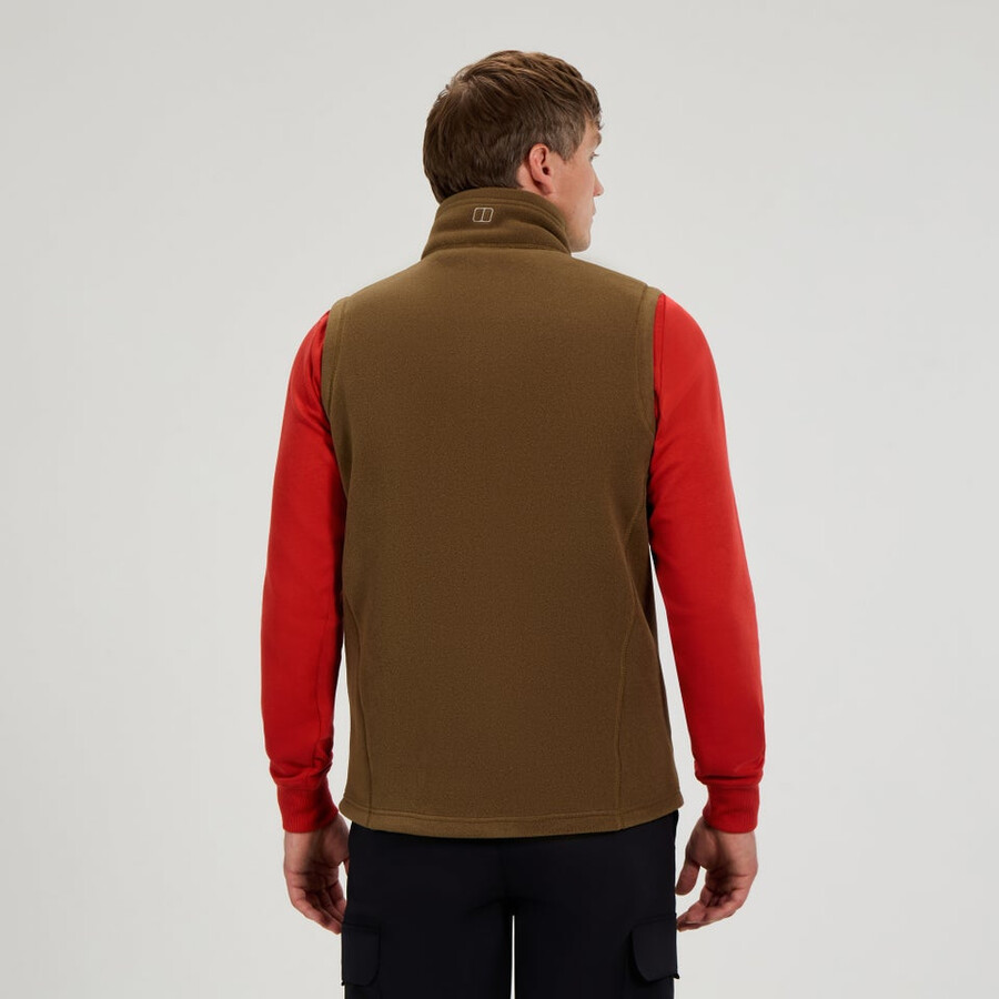 mens prism interactive polartec fleece gilet - brown berghaus