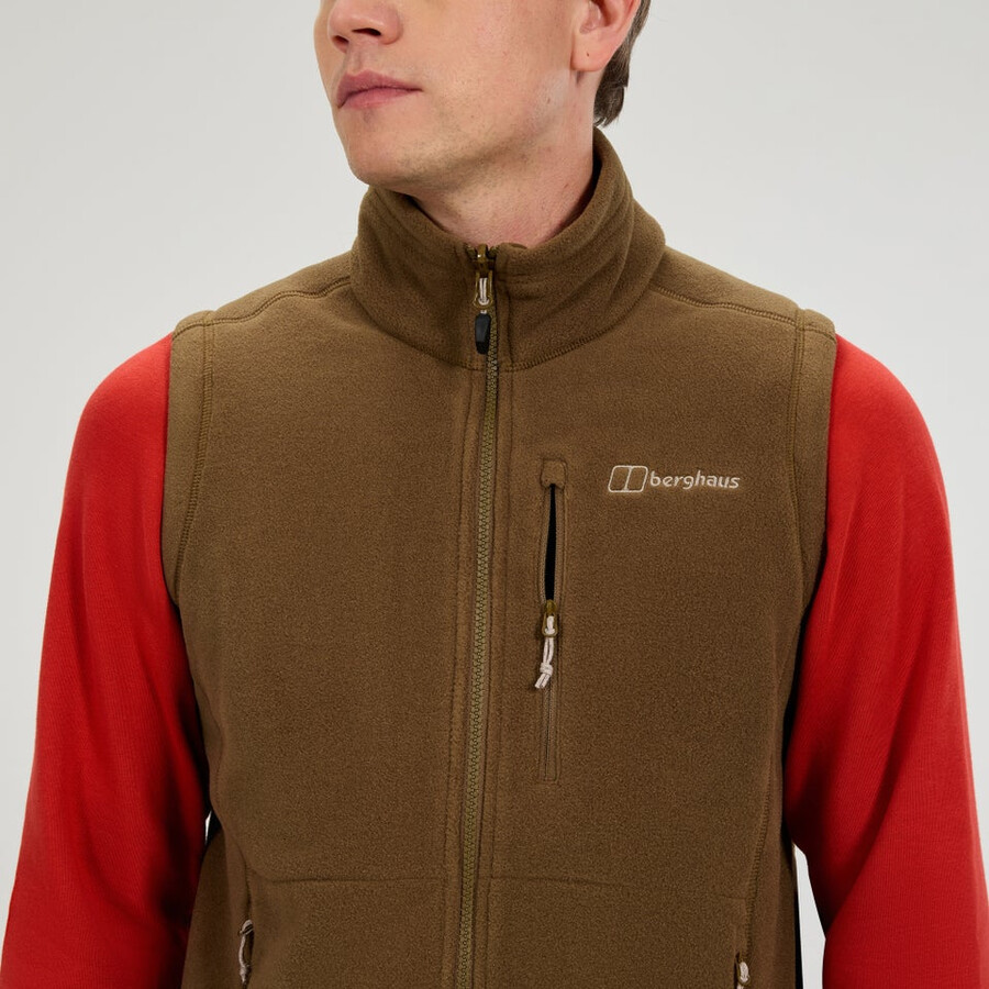 mens prism interactive polartec fleece gilet - brown berghaus