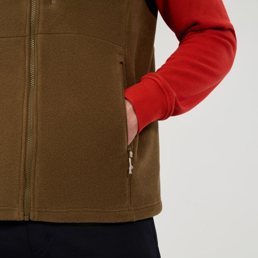 mens prism interactive polartec fleece gilet - brown berghaus