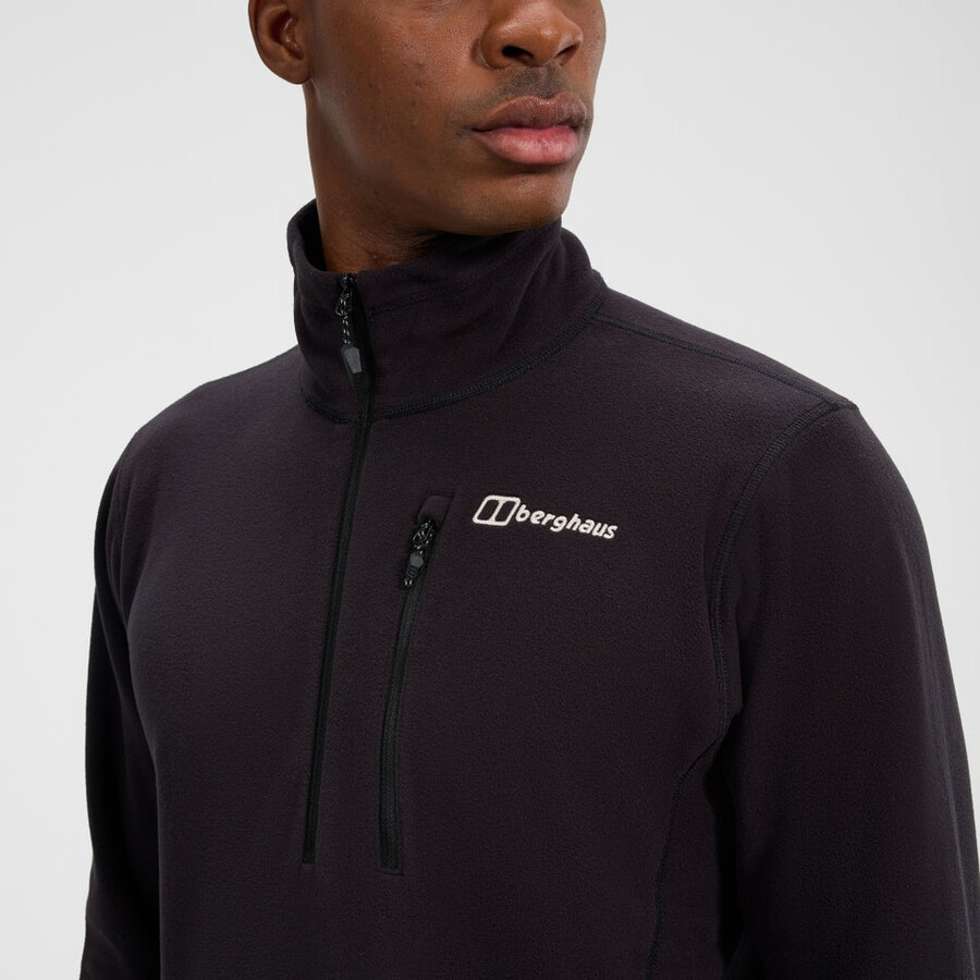 mens prism micro half zip polartec fleece - black berghaus