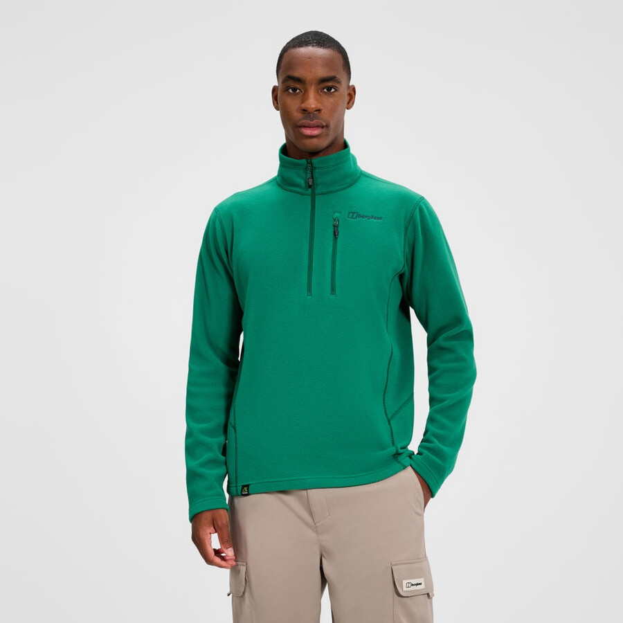 mens prism micro half zip polartec fleece - green berghaus