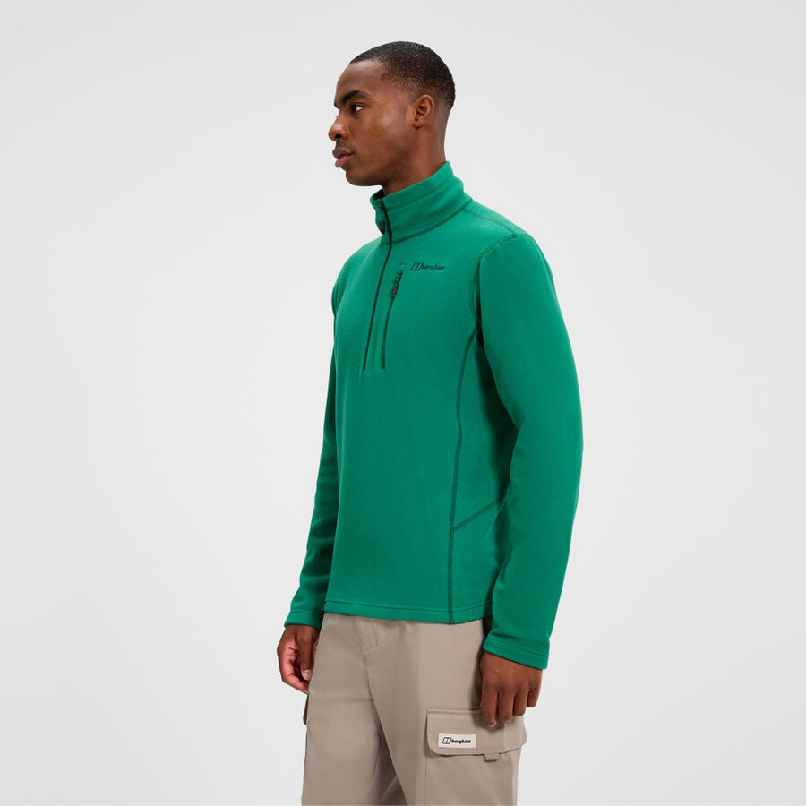 mens prism micro half zip polartec fleece - green berghaus