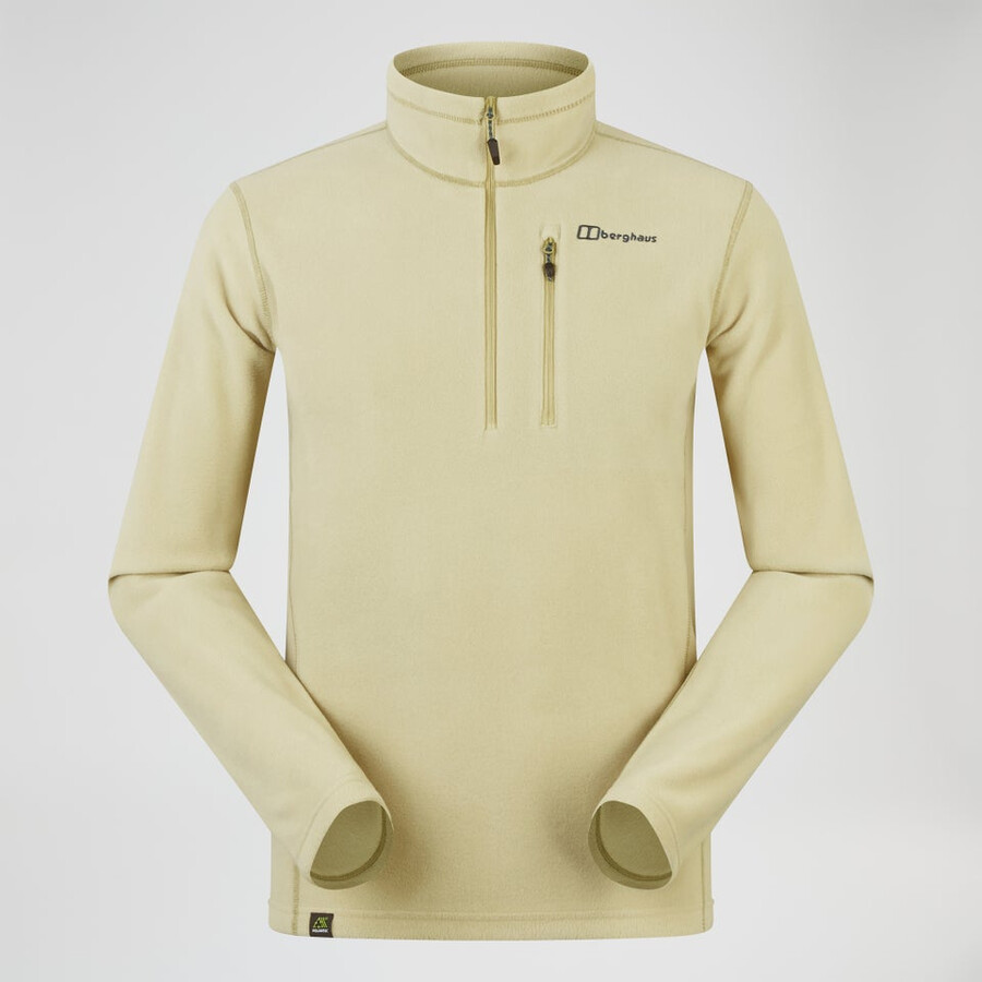 mens prism micro half zip polartec fleece - natural berghaus
