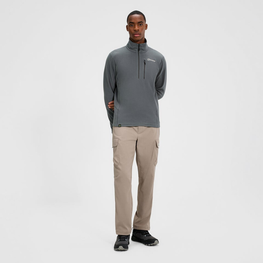 mens prism micro half zip polartec fleece - grey berghaus