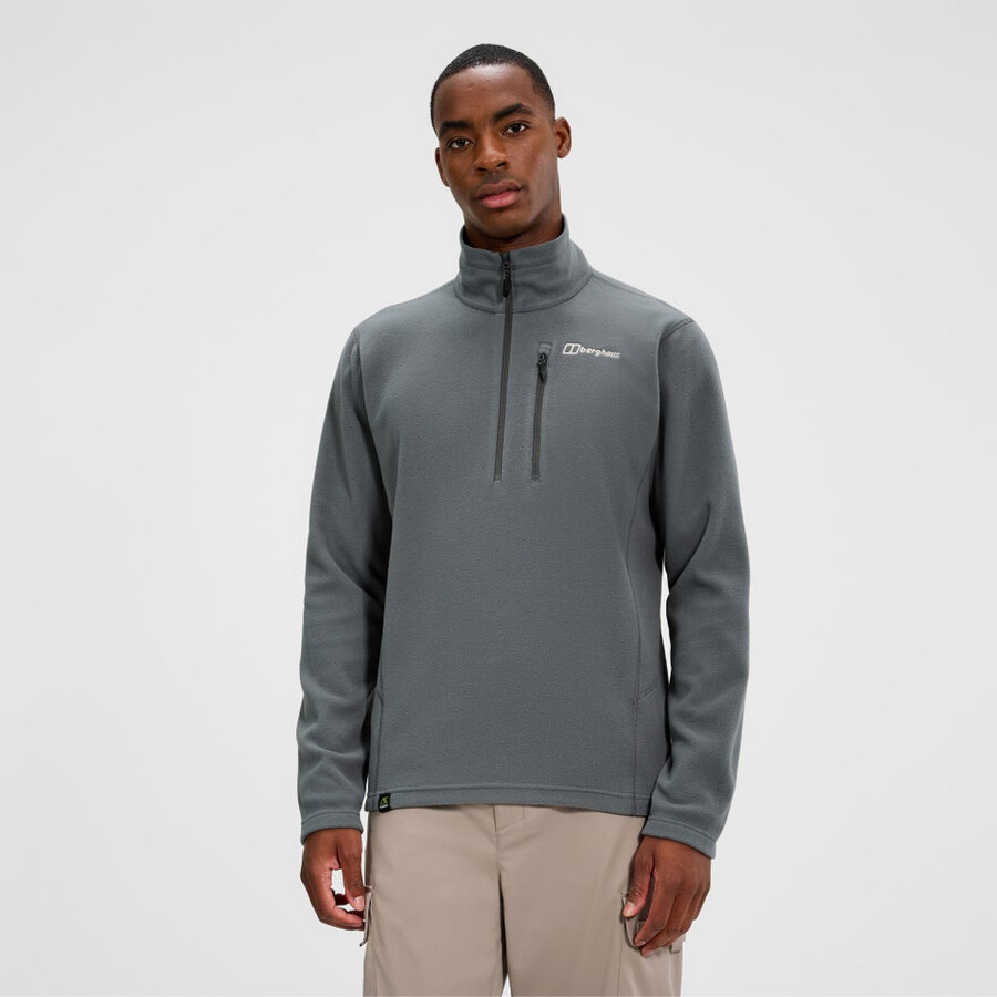 mens prism micro half zip polartec fleece - grey berghaus