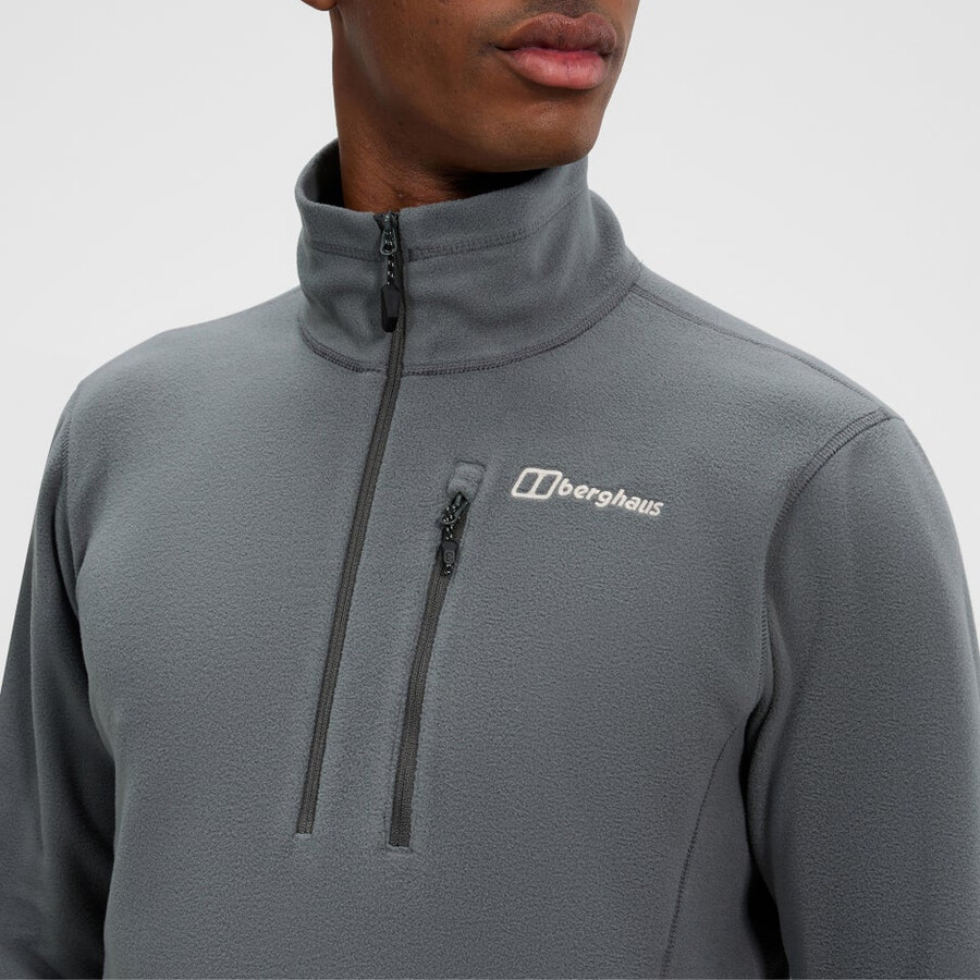 mens prism micro half zip polartec fleece - grey berghaus
