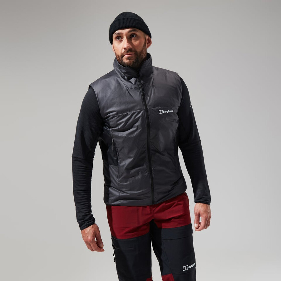 mens mtn arete lb synthetic vest - greyblack berghaus