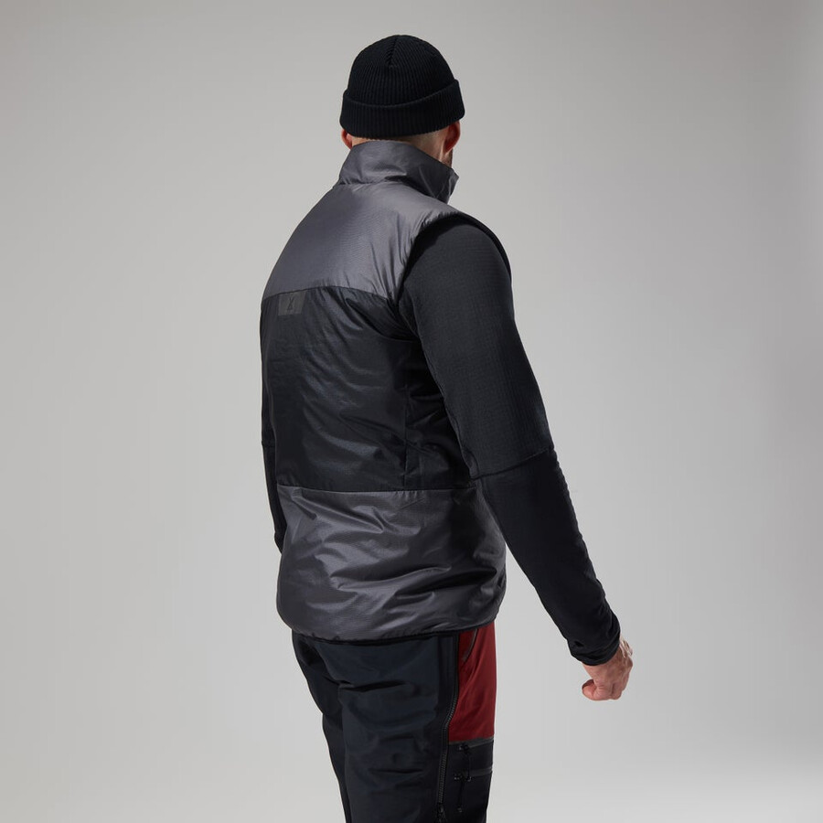 mens mtn arete lb synthetic vest - greyblack berghaus