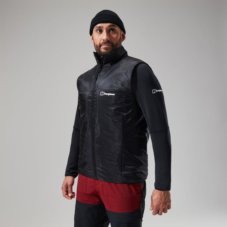 mens mtn arete lb synthetic vest - greyblack berghaus