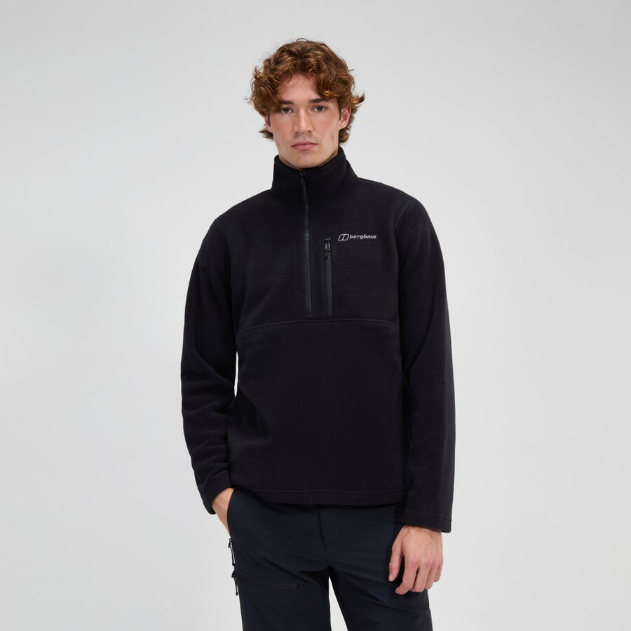 mens prism half zip polartec fleece - black berghaus