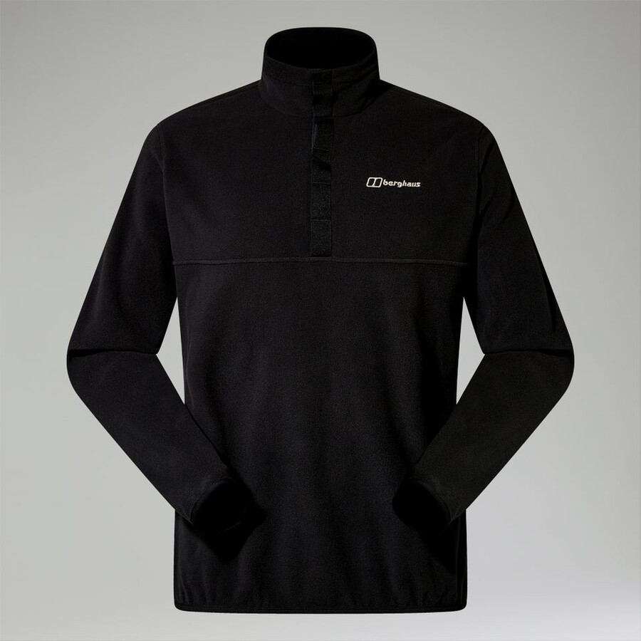 mens felltop snap fleece pullover - black berghaus