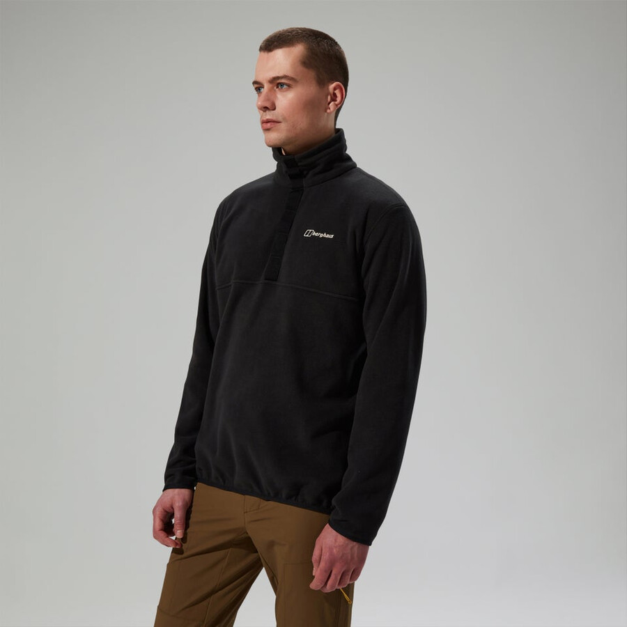 mens felltop snap fleece pullover - black berghaus