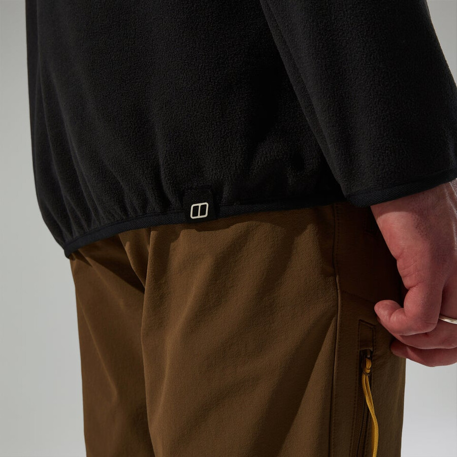 mens felltop snap fleece pullover - black berghaus