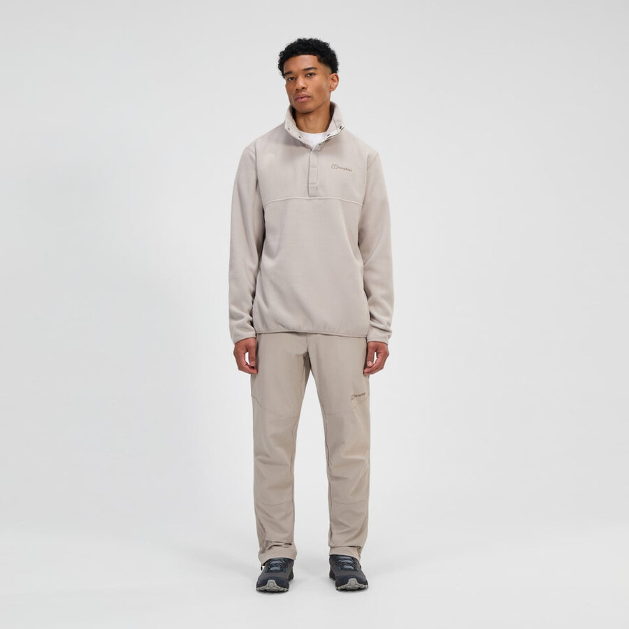 mens felltop snap fleece pullover - grey berghaus