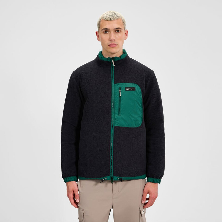mens fulstow reversible down jacket - greenblack berghaus