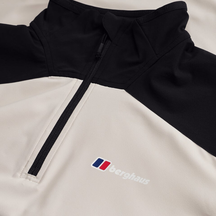 mens terrain trek half zip jacket - greyblack berghaus