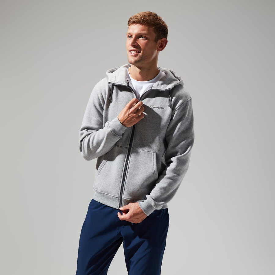 mens logo fz hoody dark grey berghaus