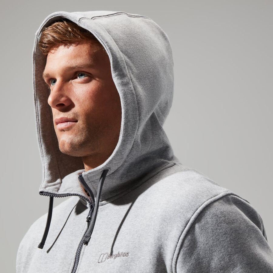 mens logo fz hoody dark grey berghaus