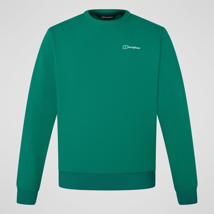 mens logo crew sweater - green berghaus
