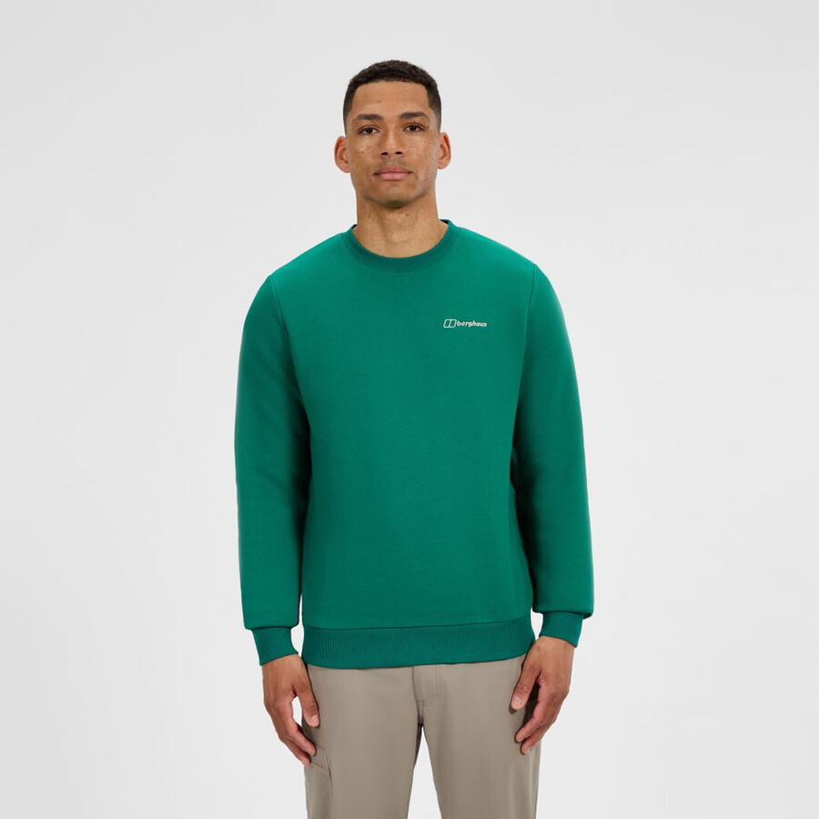 mens logo crew sweater - green berghaus