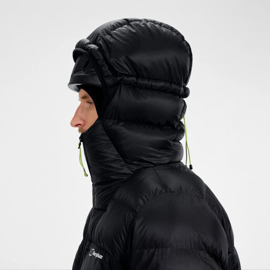mens mtn arete ultra down hoody - black berghaus