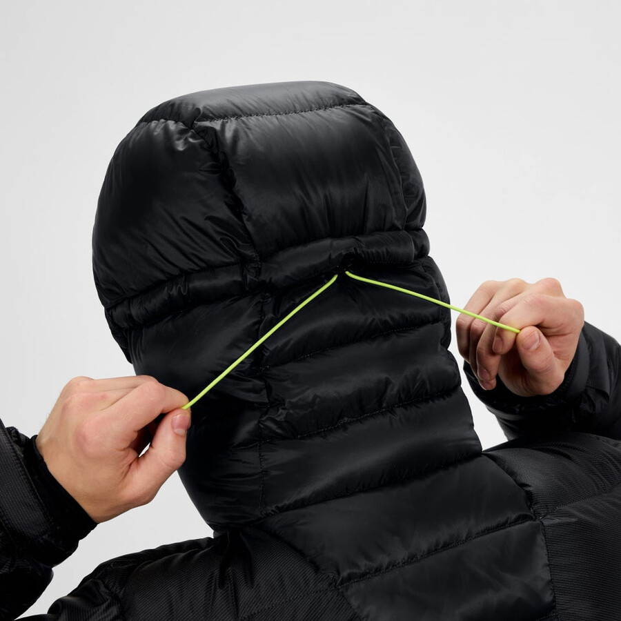 mens mtn arete ultra down hoody - black berghaus