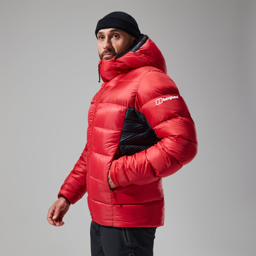 mens mtn arete ultra down hoody - redblack berghaus