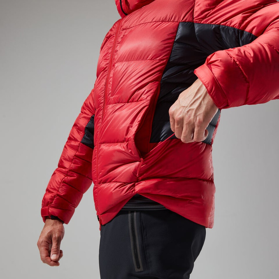 mens mtn arete ultra down hoody - redblack berghaus