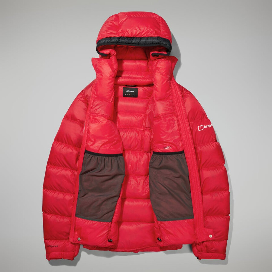 mens mtn arete ultra down hoody - redblack berghaus