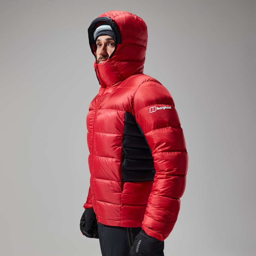 mens mtn arete ultra down hoody - redblack berghaus