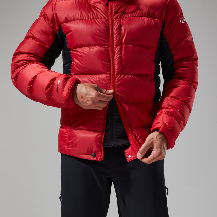 mens mtn arete ultra down hoody - redblack berghaus
