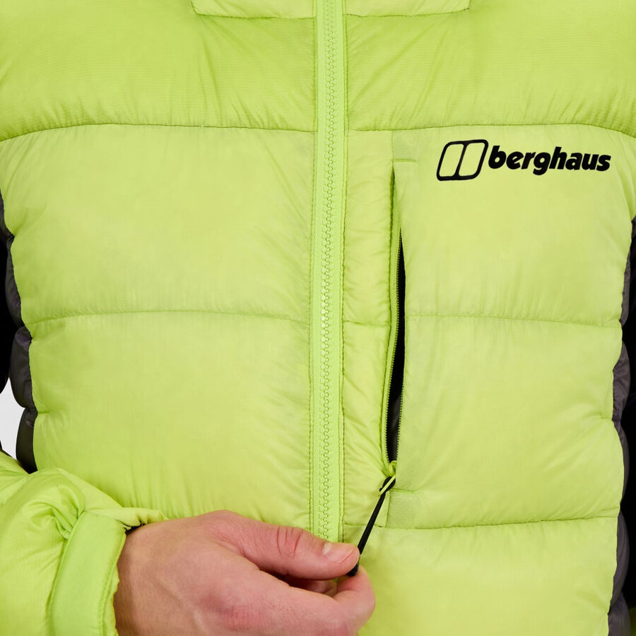 mens mtn arete ultra down hoody - yellowpurple berghaus