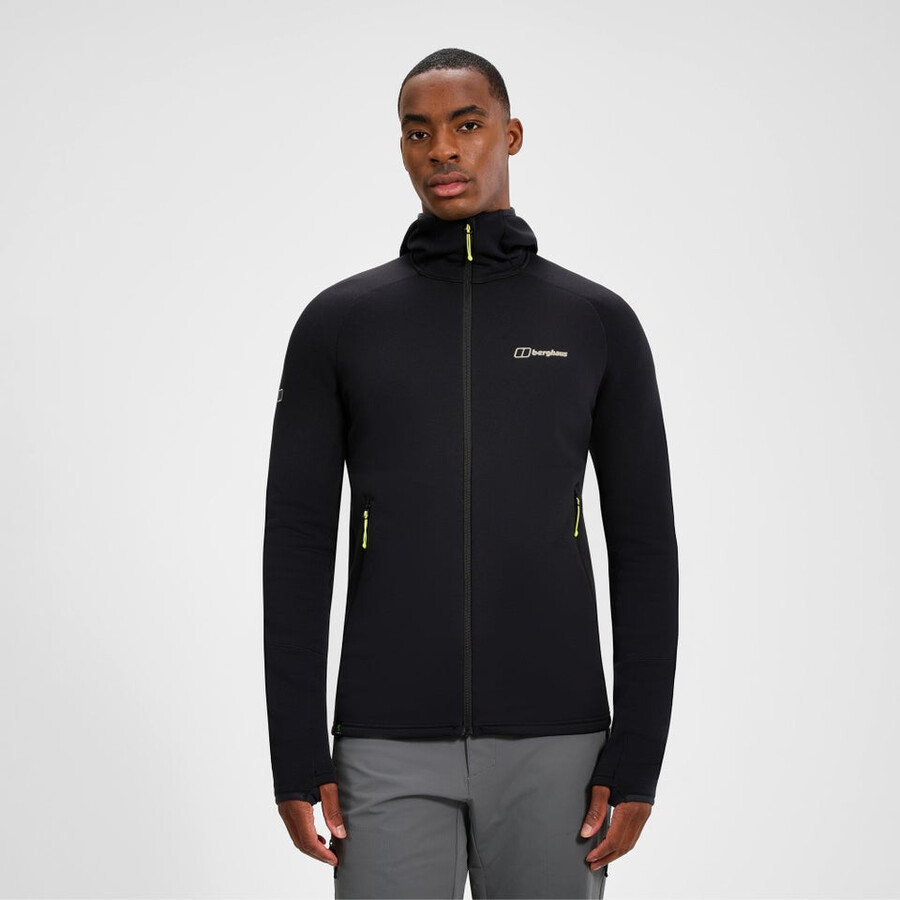 mens kinetic powerstretch hoody - black berghaus
