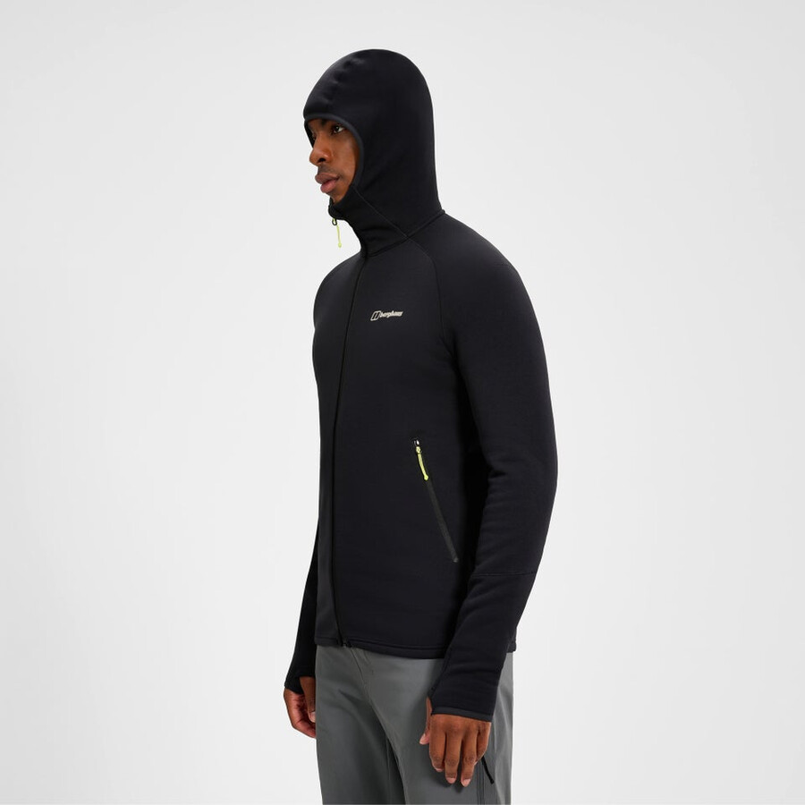 mens kinetic powerstretch hoody - black berghaus