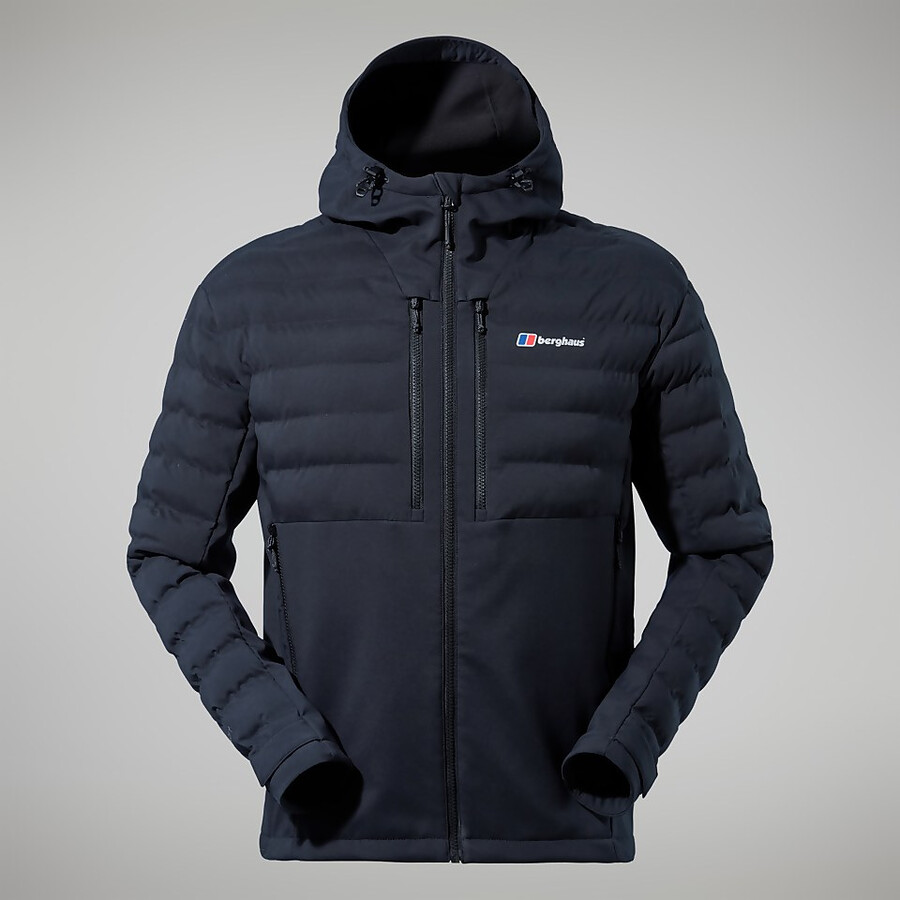 mens theran hybrid hooded jacket - black berghaus