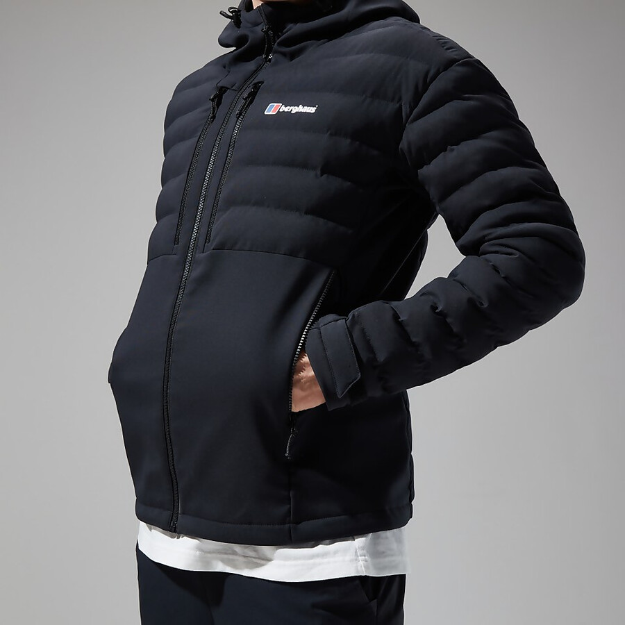 mens theran hybrid hooded jacket - black berghaus