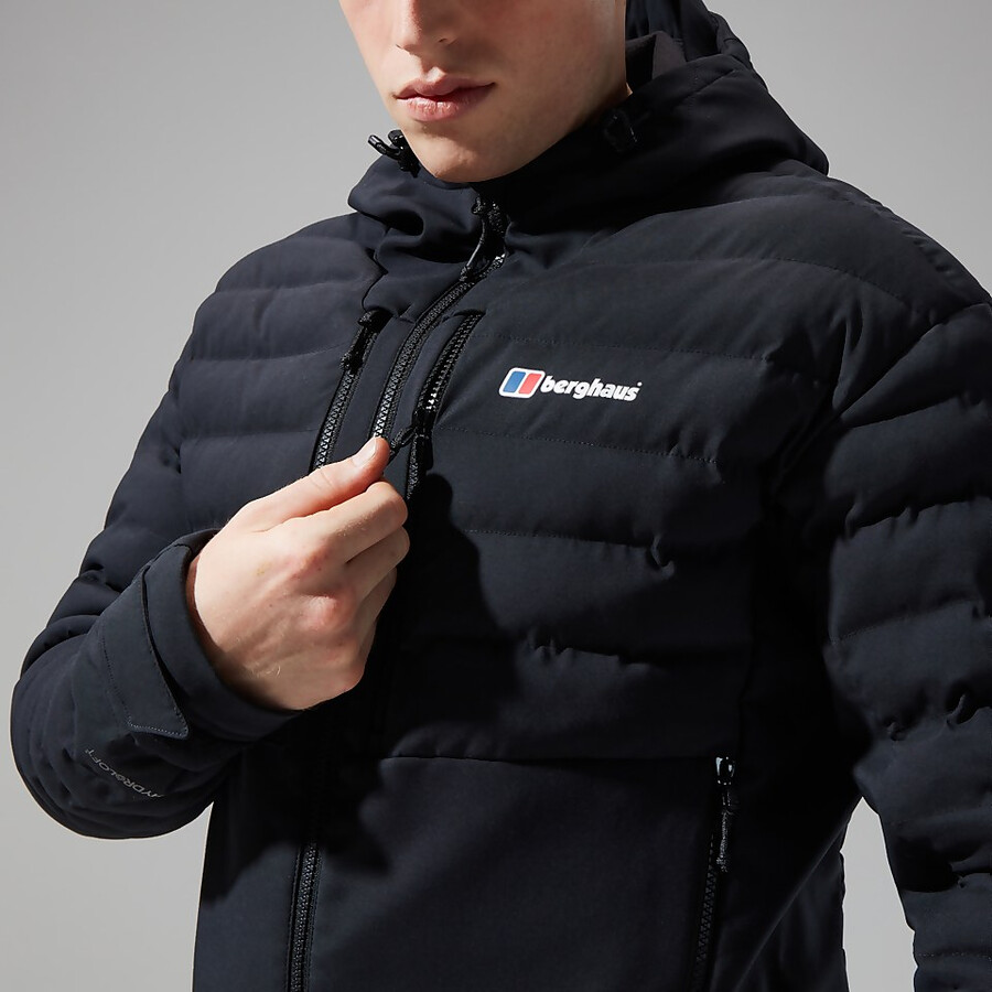 mens theran hybrid hooded jacket - black berghaus