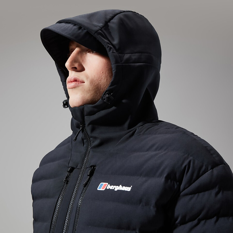 mens theran hybrid hooded jacket - black berghaus