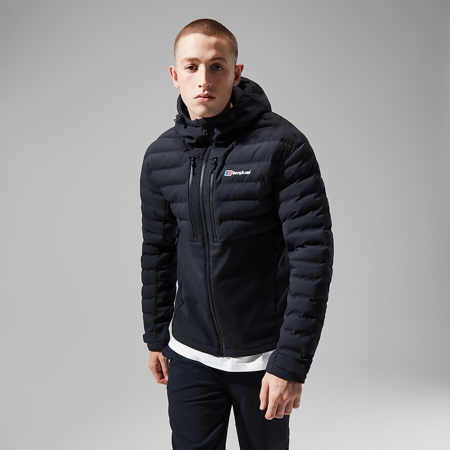 mens theran hybrid hooded jacket - black berghaus