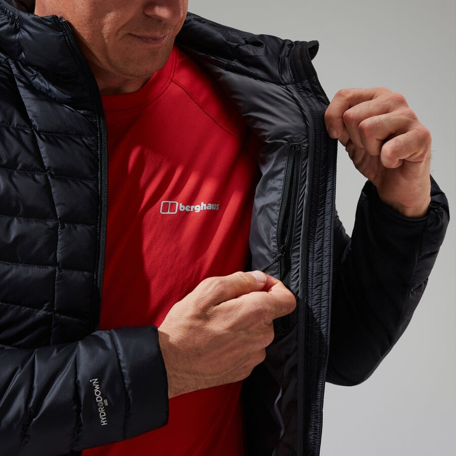 mens tephra 2.0 hooded insulated jacket - black berghaus