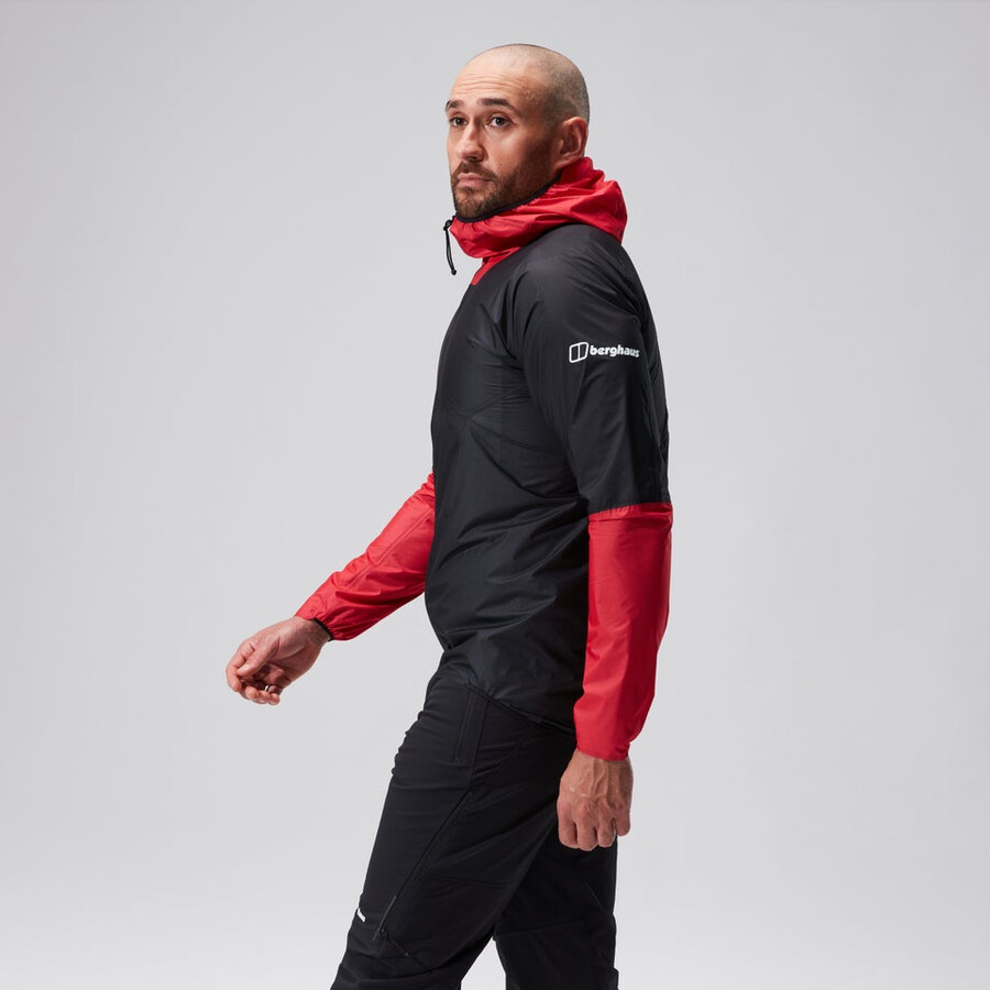 mens mtn guide hyper lt jacket - blackred berghaus