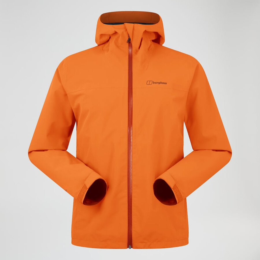 mens arnaby hooded waterproof jacket - orange berghaus