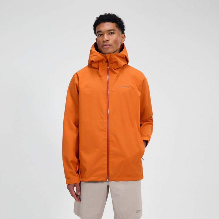 mens arnaby hooded waterproof jacket - orange berghaus