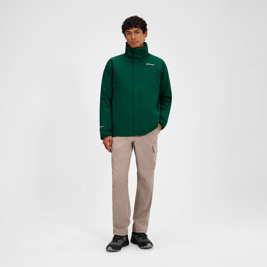 mens hillwalker 2.0 gemini gore-tex waterproof 3in1 jacket - green berghaus