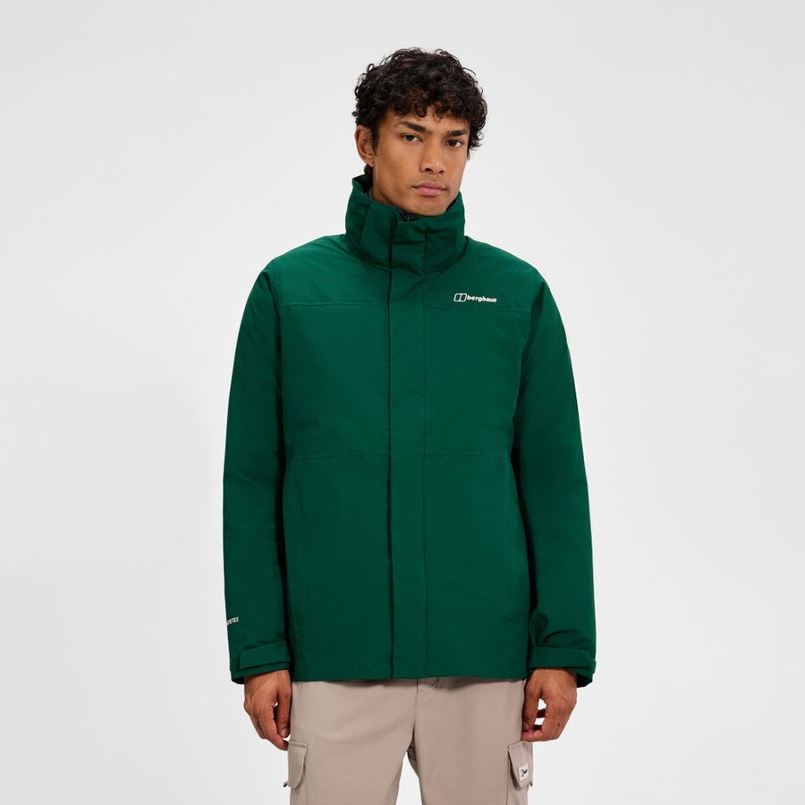mens hillwalker 2.0 gemini gore-tex waterproof 3in1 jacket - green berghaus