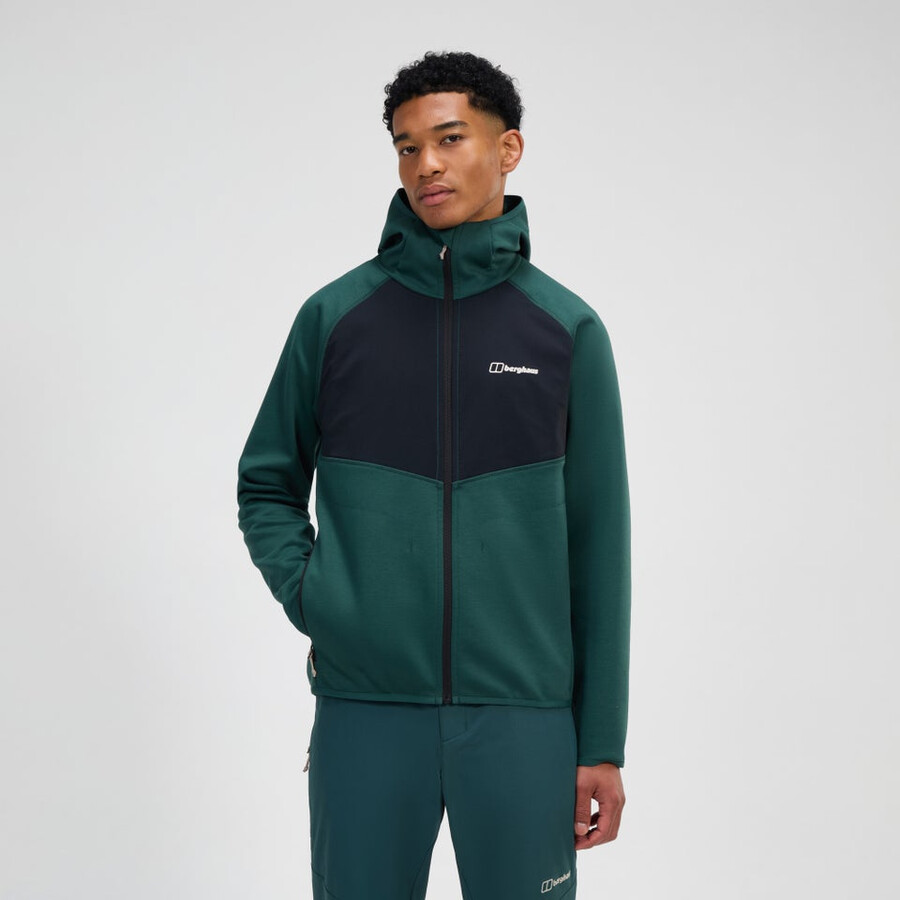 mens trawden hybrid jacket - greenblack berghaus