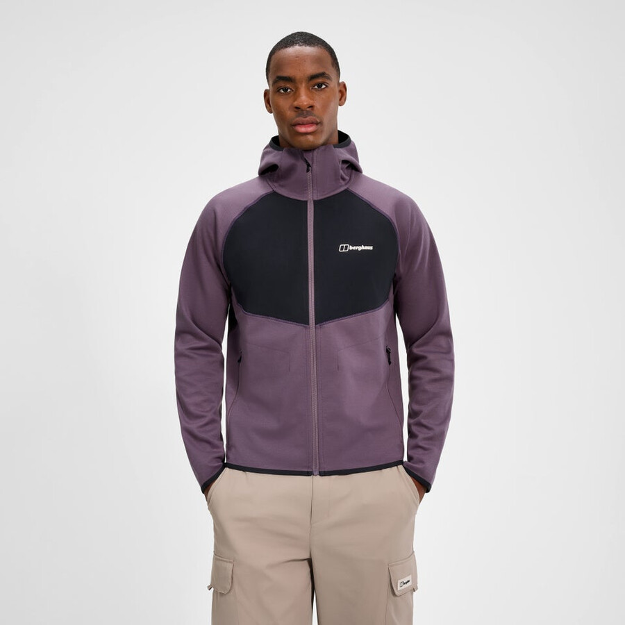 mens trawden hybrid jacket - purpleblack berghaus