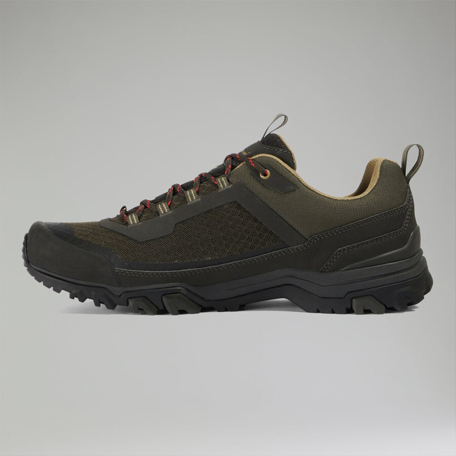 mens ground attack active gore-tex shoe - browndark green berghaus